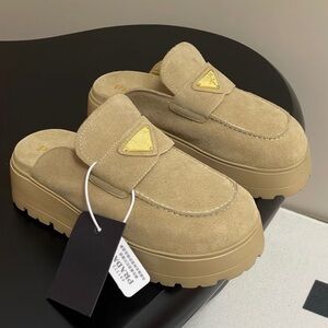 Prada Tan Suede Women's Slippers